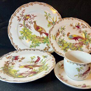 Rutherford's Birds 5 piece place setting, Vintage